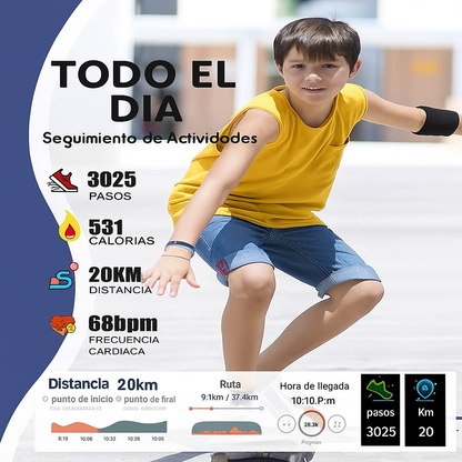 Orologio fitness GPS per bambini con frequenza cardiaca