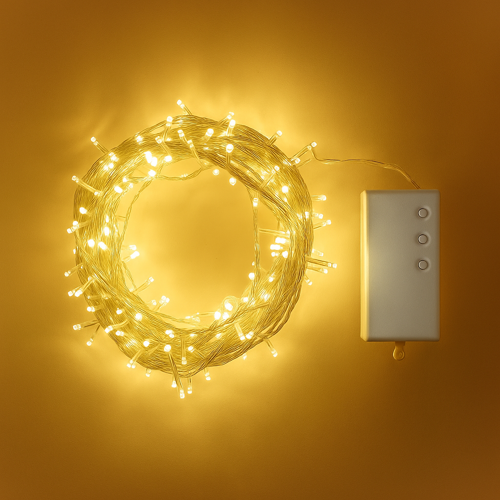 Luci bianche calde Fairy Lights per decorazioni natalizie – 200 LED con timer
