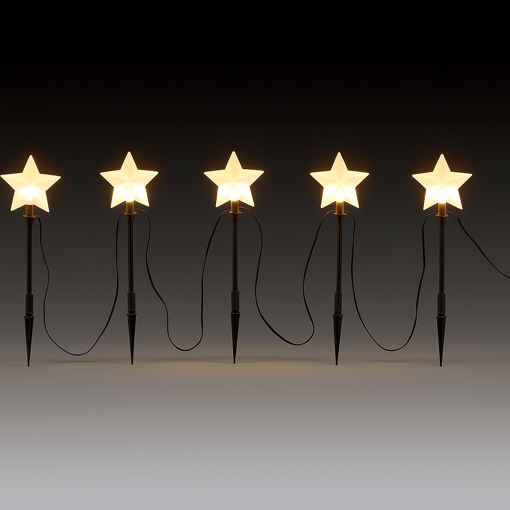 Luci stellate per giardino – Decorazioni natalizie LED per esterni con timer