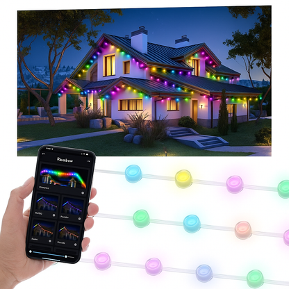 Luci natalizie LED intelligenti per esterni RGB – WiFi impermeabili