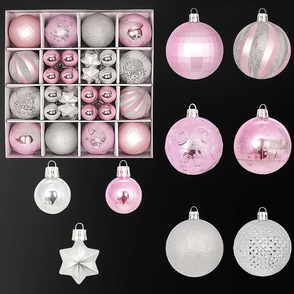 Palline di Natale in plastica infrangibili – Set di eleganti decorazioni per l'albero