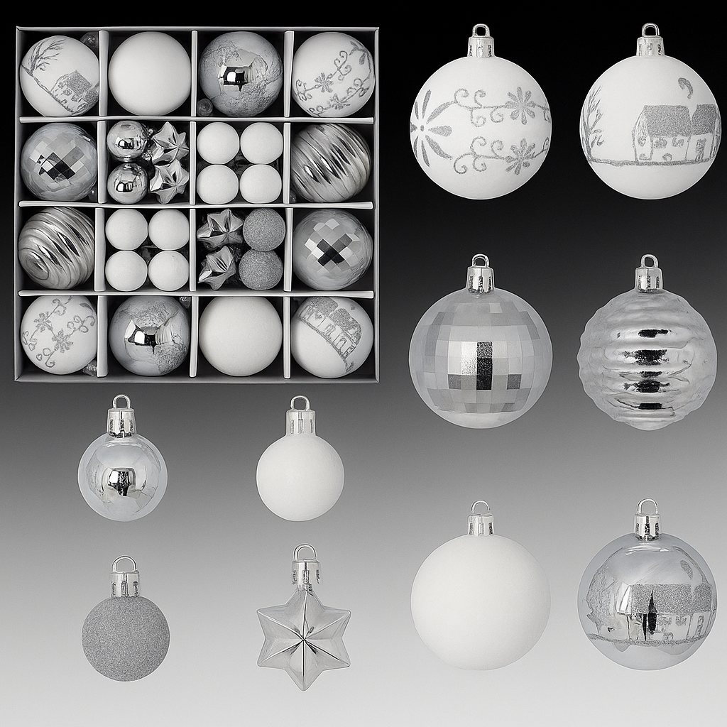 Palline di Natale in plastica infrangibili – Set di eleganti decorazioni per l'albero