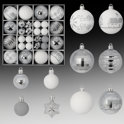 Palline di Natale in plastica infrangibili – Set di eleganti decorazioni per l'albero