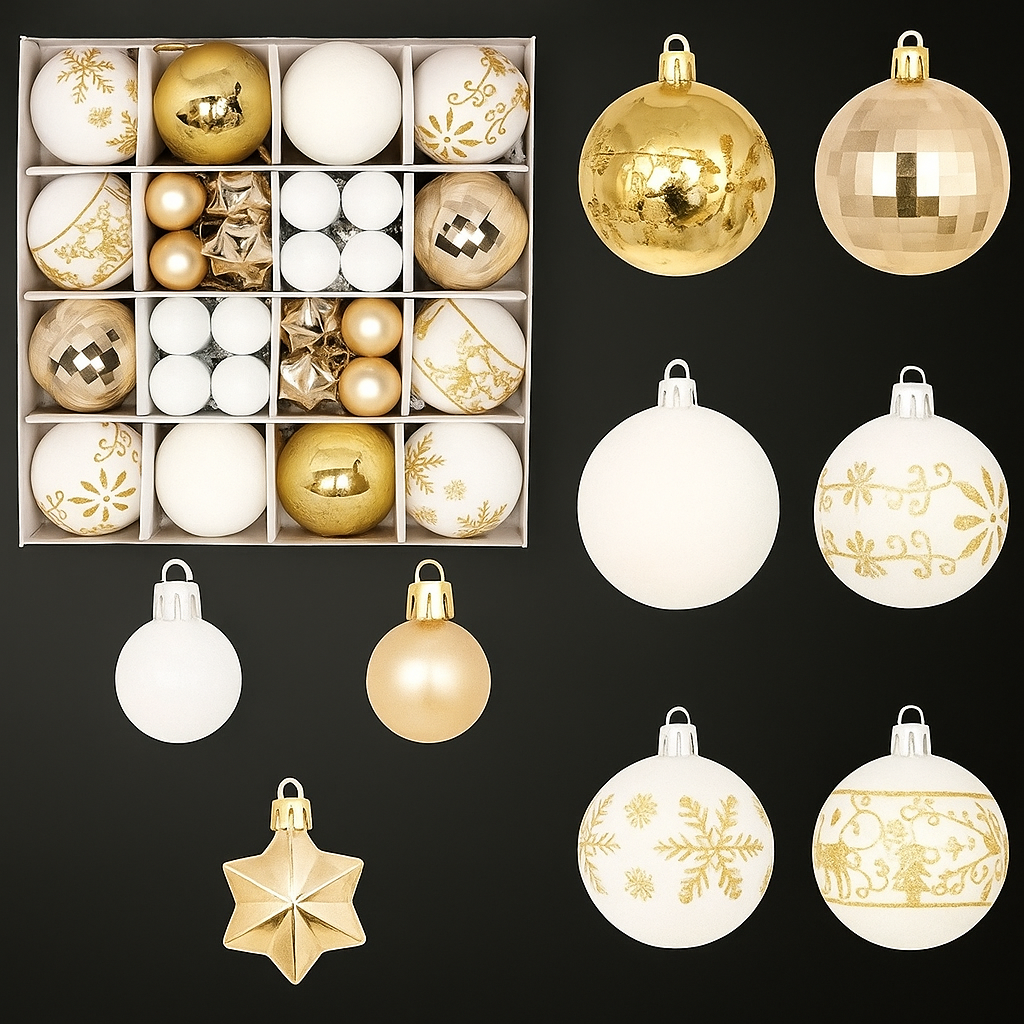 Palline di Natale in plastica infrangibili – Set di eleganti decorazioni per l'albero