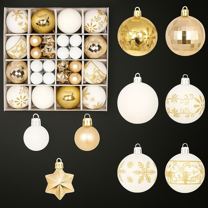 Palline di Natale in plastica infrangibili – Set di eleganti decorazioni per l'albero