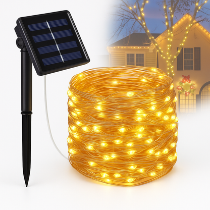 Luci LED solari a filo per fate – Decorazioni natalizie da esterno impermeabili