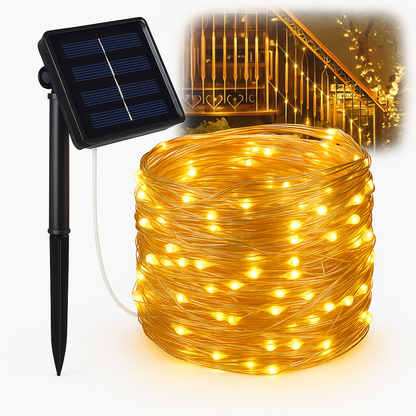 Luci LED solari a filo per fate – Decorazioni natalizie da esterno impermeabili