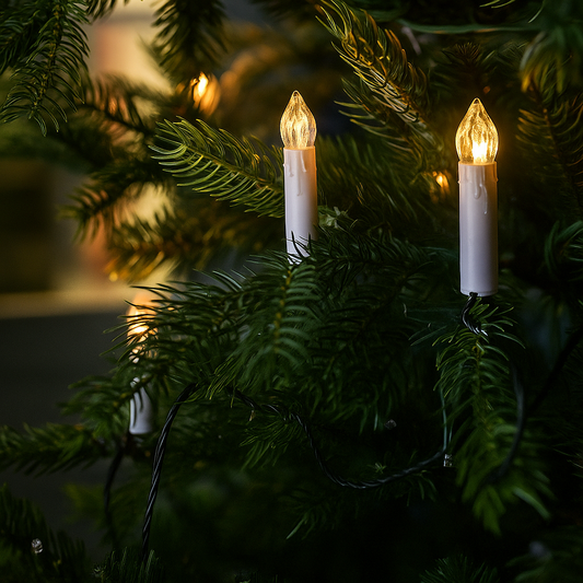 Luci LED bianche calde a candela – Decorazioni natalizie classiche per l'albero