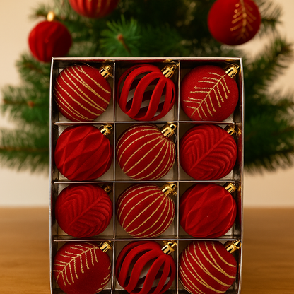 Palline di Natale Brillanti 12 pezzi – Design unico e tocco di lusso