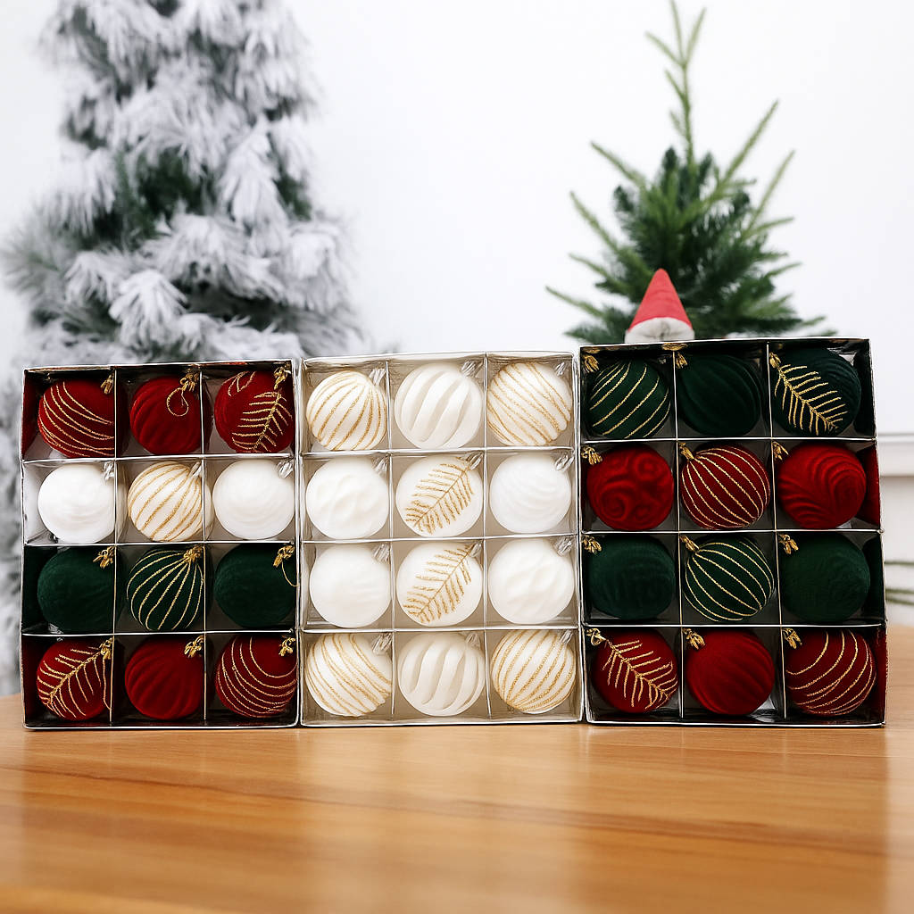 Palline di Natale Brillanti 12 pezzi – Design unico e tocco di lusso