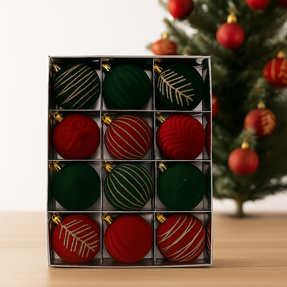 Palline di Natale Brillanti 12 pezzi – Design unico e tocco di lusso