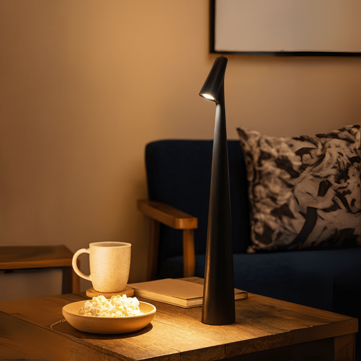 Lampada da tavolo in metallo - ricaricabile e dal design elegante per interni ed esterni