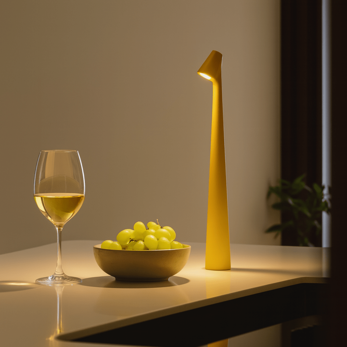 Lampada da tavolo in metallo - ricaricabile e dal design elegante per interni ed esterni