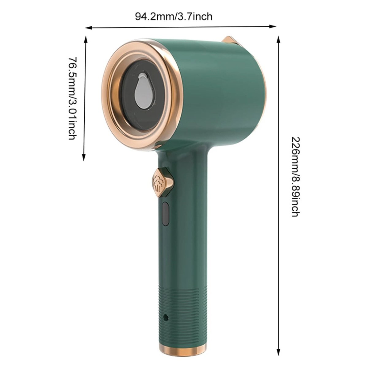 DEWRINKIQ – Vaporizzatore per tessuti portatile con piastra in titanio e serbatoio d'acqua da 50 ml