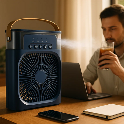 Raffrescatore d'Aria e Umidificatore 3-in-1 | Portatile, velocità della ventola regolabili & ideale per camere, uffici & piccoli spazi | Karnz