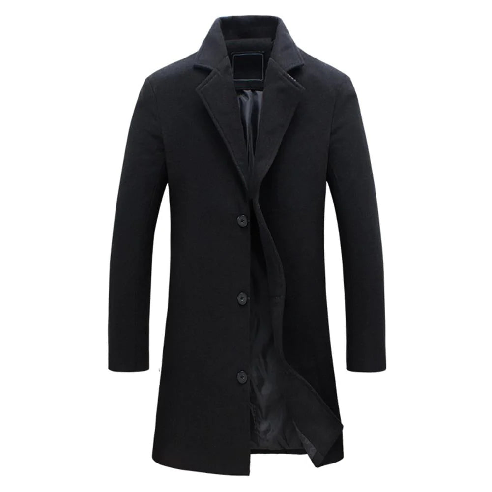 Cappotto da uomo in lana su misura – Cappotto lungo classico invernale per look eleganti o casual