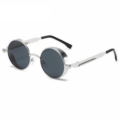 Kevin Shades - Occhiali da sole rotondi vintage con protezione UV400 e design retrò
