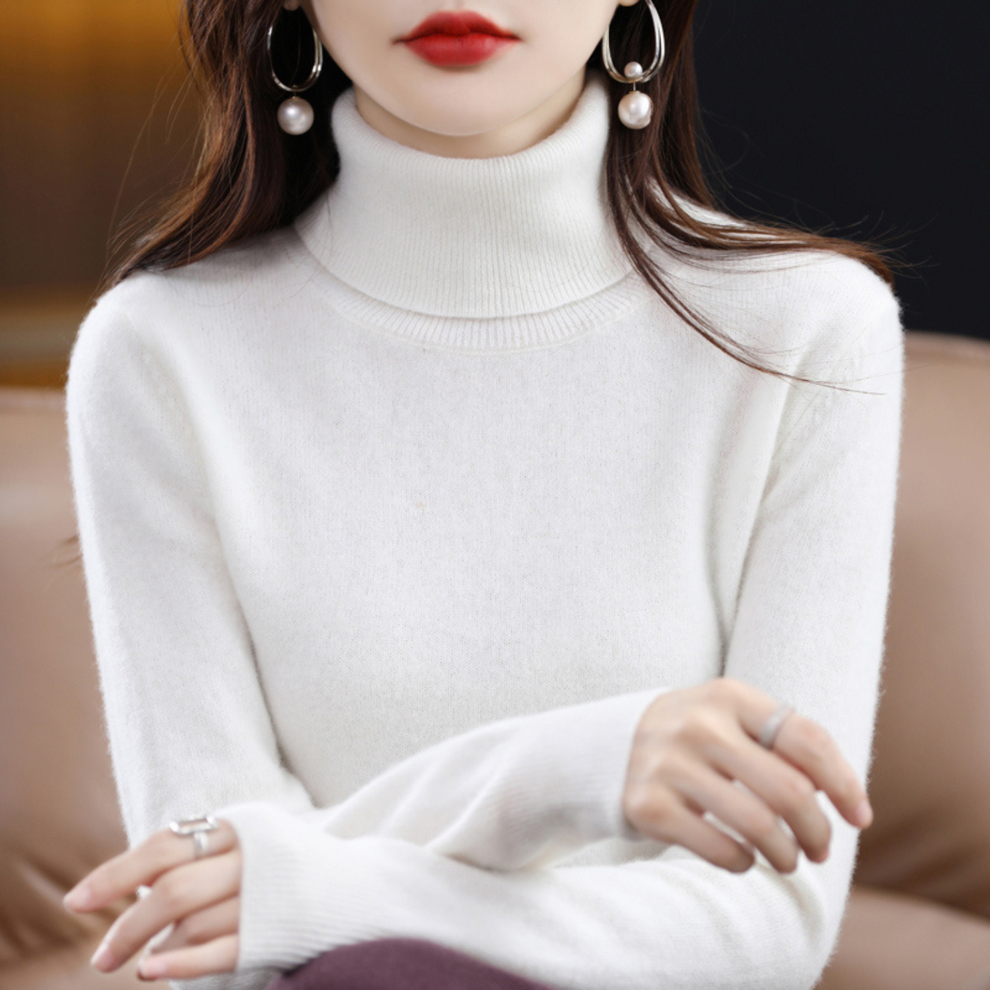 Maglione a Collo Alto da Donna in Cashmere di Lusso – Elena