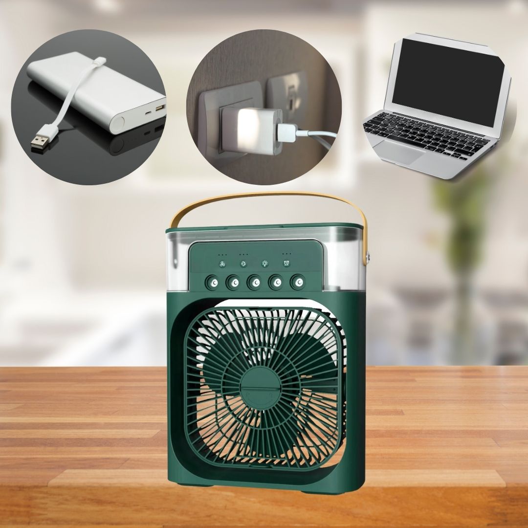 Raffrescatore d'Aria e Umidificatore 3-in-1 | Portatile, velocità della ventola regolabili & ideale per camere, uffici & piccoli spazi | Karnz