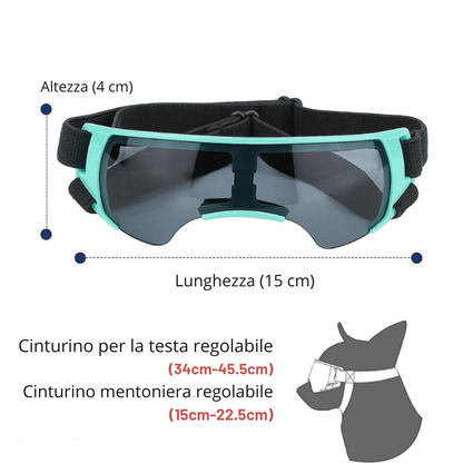 Occhiali protettivi per cagnolino