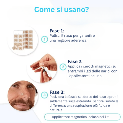 15x Strisce Nasali Magnetiche - Migliorano il Flusso d'Aria