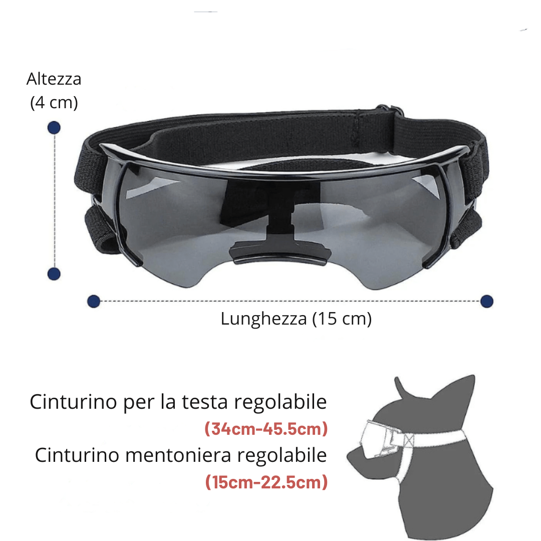 Occhiali protettivi per cagnolino