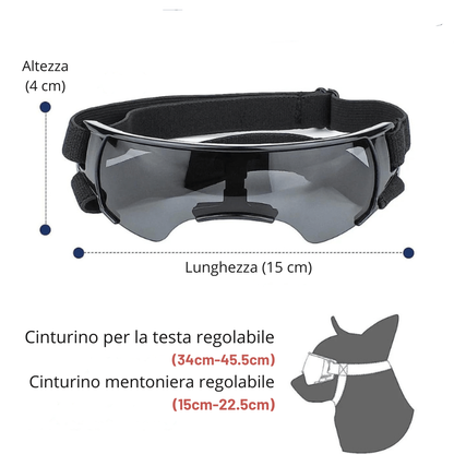 Occhiali protettivi per cagnolino