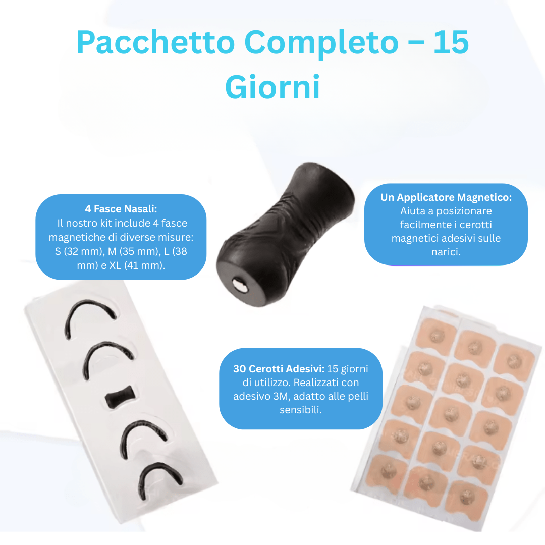 15x Strisce Nasali Magnetiche - Migliorano il Flusso d'Aria