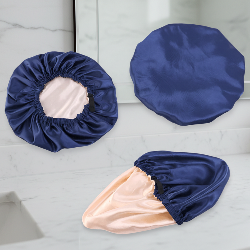 Satinglow - Cappuccio in satino di lusso per protezione ottimale dei capelli durante la notte