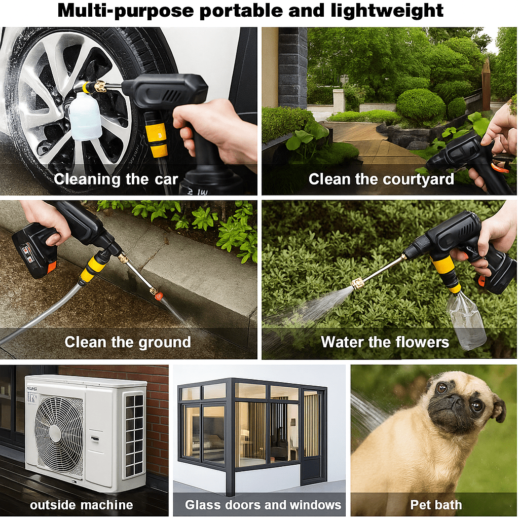 Idropulitrice senza fili - Portatile con batteria ricaricabile per auto, giardino e molto altro