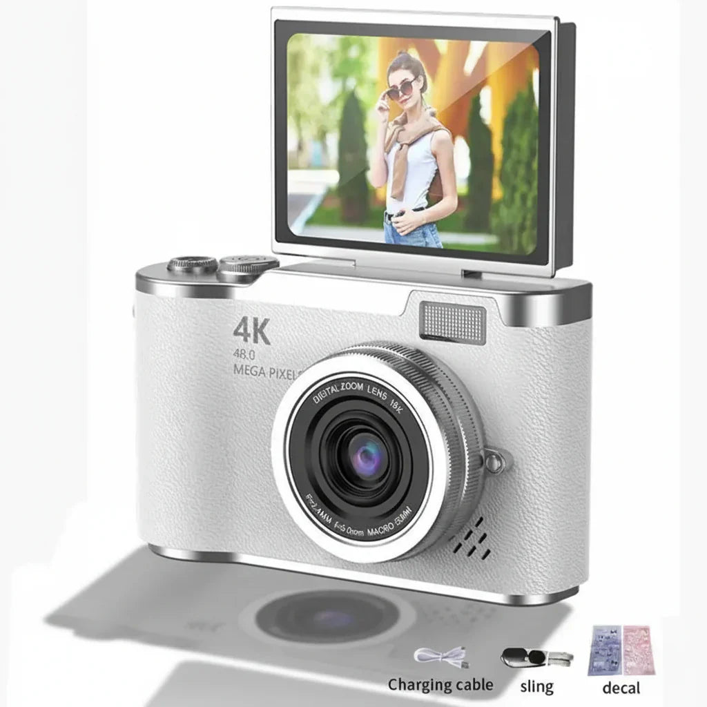 Fotocamera digitale 4K con schermo orientabile, 48 MP, zoom ottico 8x, compatta per foto e video