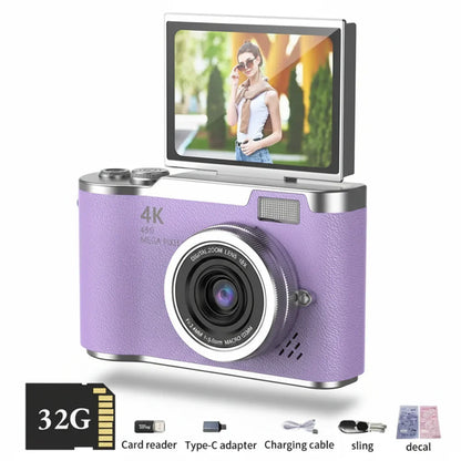 Fotocamera digitale 4K con schermo orientabile, 48 MP, zoom ottico 8x, compatta per foto e video