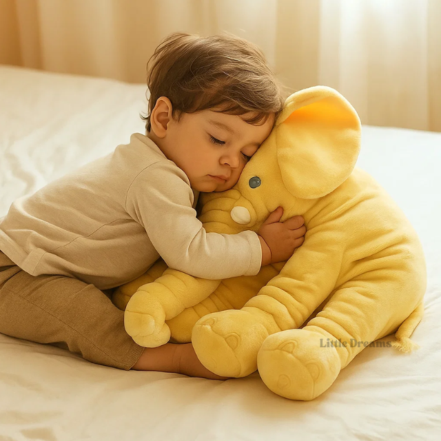 Cuscino Coccola Elefante Morbido | Leggero e Perfetto per il Sonno e il Gioco di Bambini e Neonati