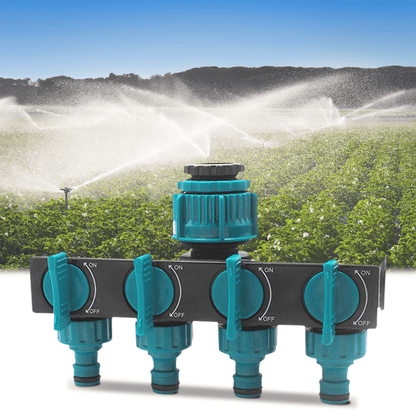 FlowMaster – Ripartitore a 4 vie per tubo da giardino per irrigazione flessibile