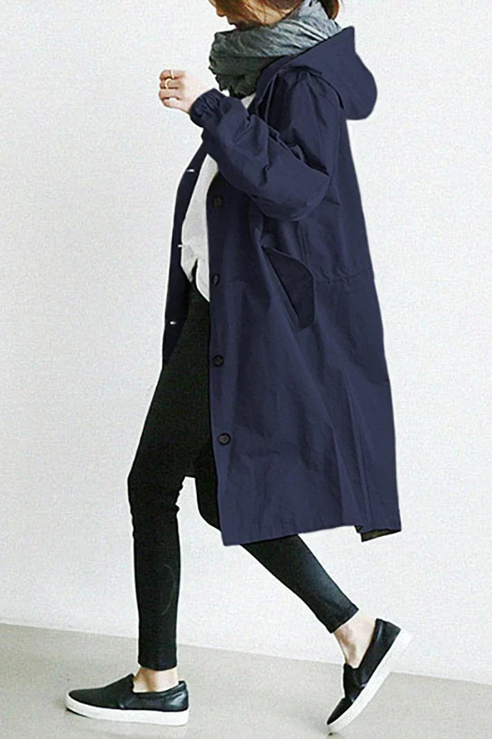 Trench Impermeabile da Donna con Cappuccio – Lungo e Caldo