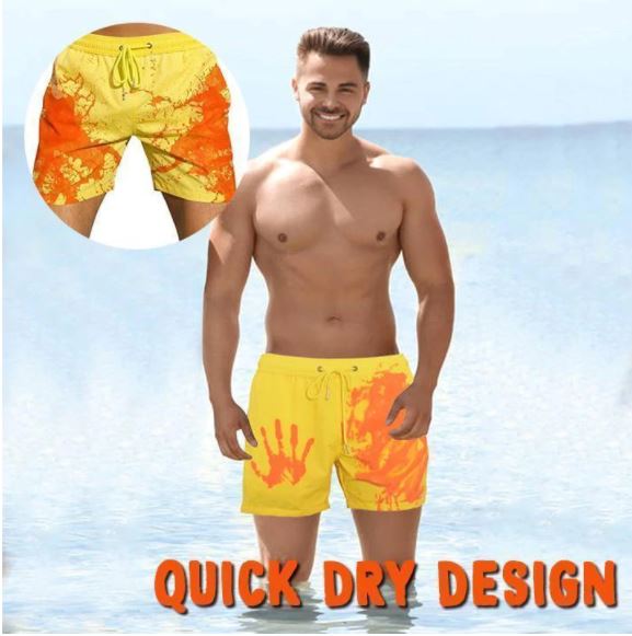 Pantaloncini da bagno che cambiano colore | Design estivo per piscina e spiaggia