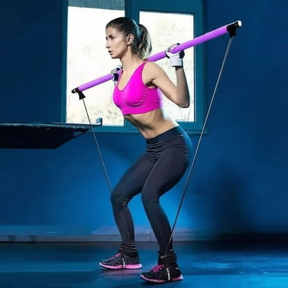 Pilatescore Bar Set - Dispositivo di allenamento Pilates portatile con bande elastiche