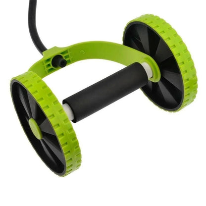 AB Roller con Corda di Trazione e Doppie Ruote – Allenamento Completo & Portatile con 44 Esercizi