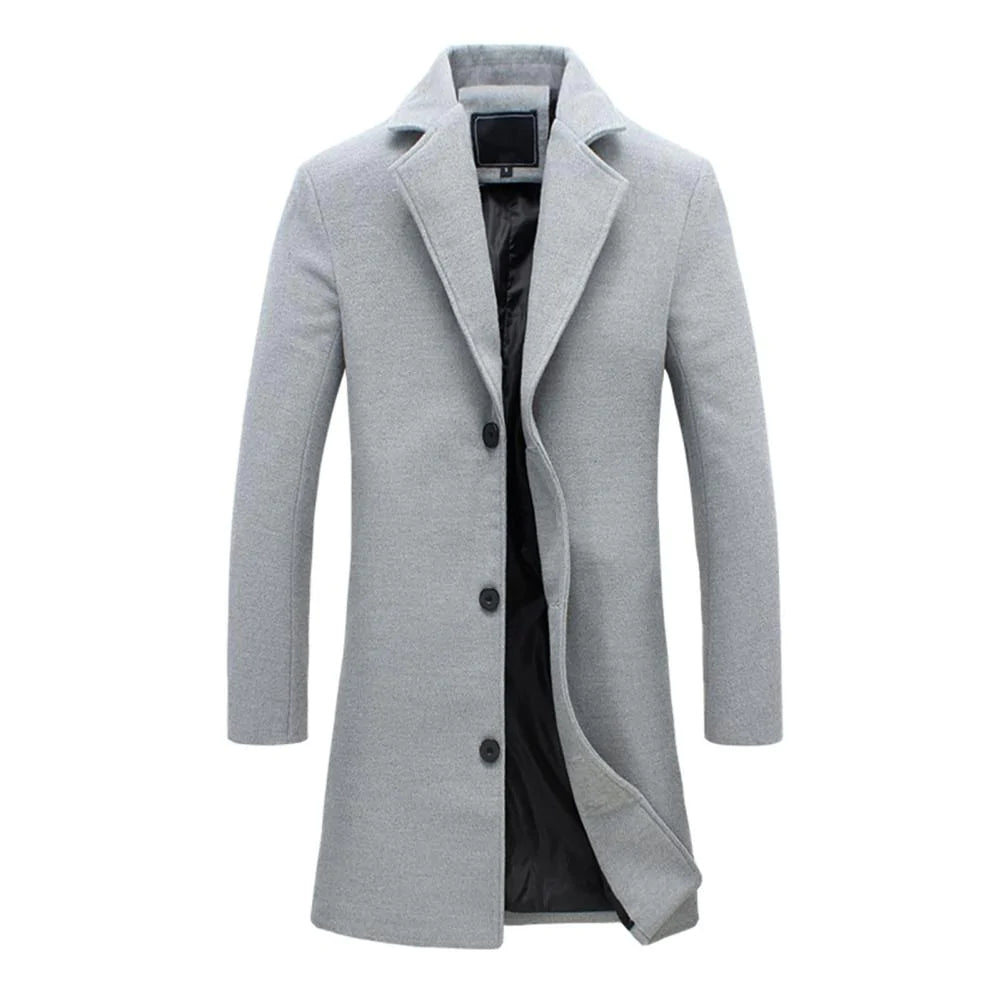 Cappotto da uomo in lana su misura – Cappotto lungo classico invernale per look eleganti o casual