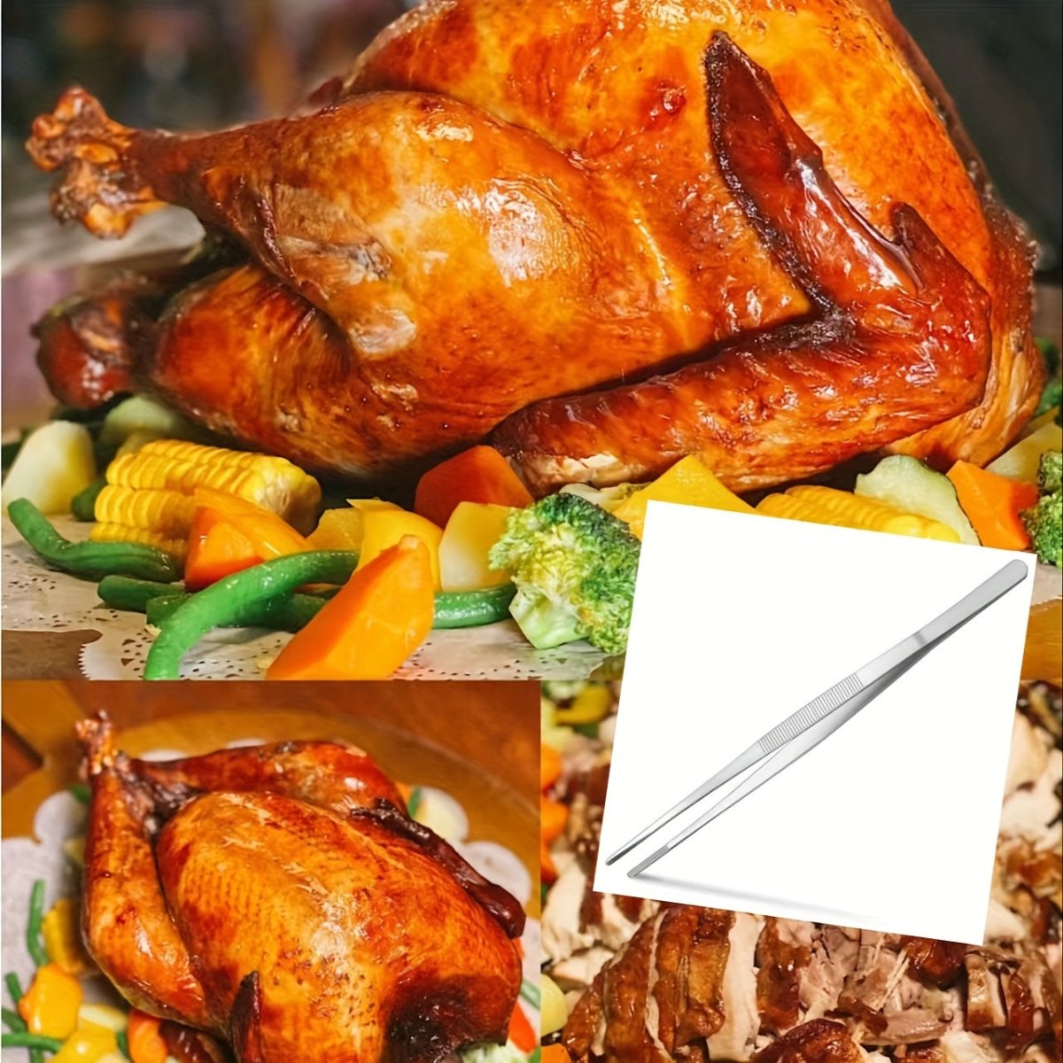 FIREPROOF - Pinze da grill multifunzionali da 25 cm per picnic e cucina domestica
