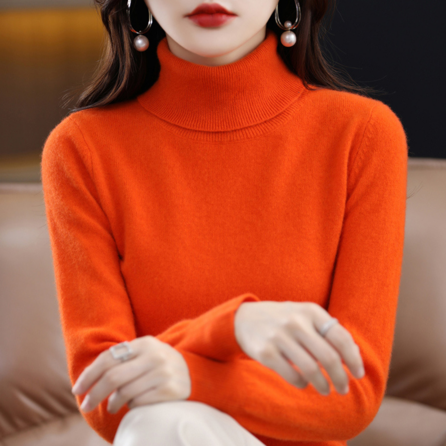 Maglione a Collo Alto da Donna in Cashmere di Lusso – Elena