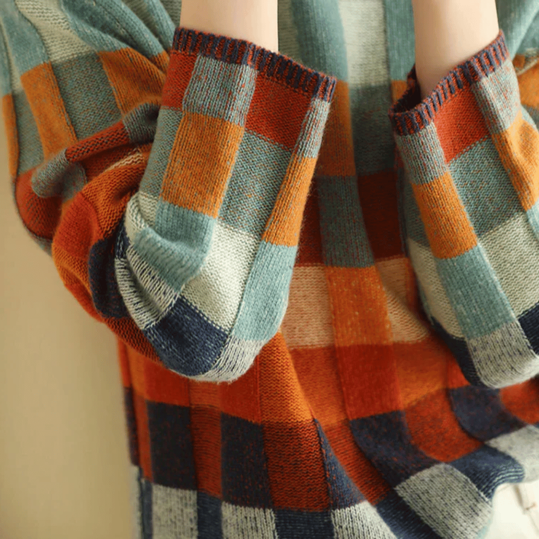 Maglione a Collo Alto in Morbido Cashmere | Design Patchwork Elegante