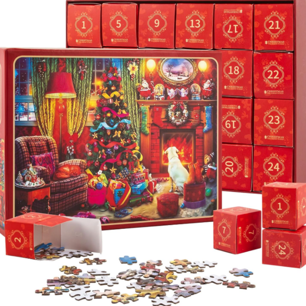 Calendario dell’Avvento Puzzle di Natale – Set di Puzzle per Famiglie