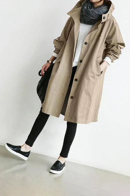 Trench Impermeabile da Donna con Cappuccio – Lungo e Caldo