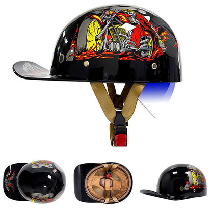 Casco da baseball per moto, dettaglio fibbia
