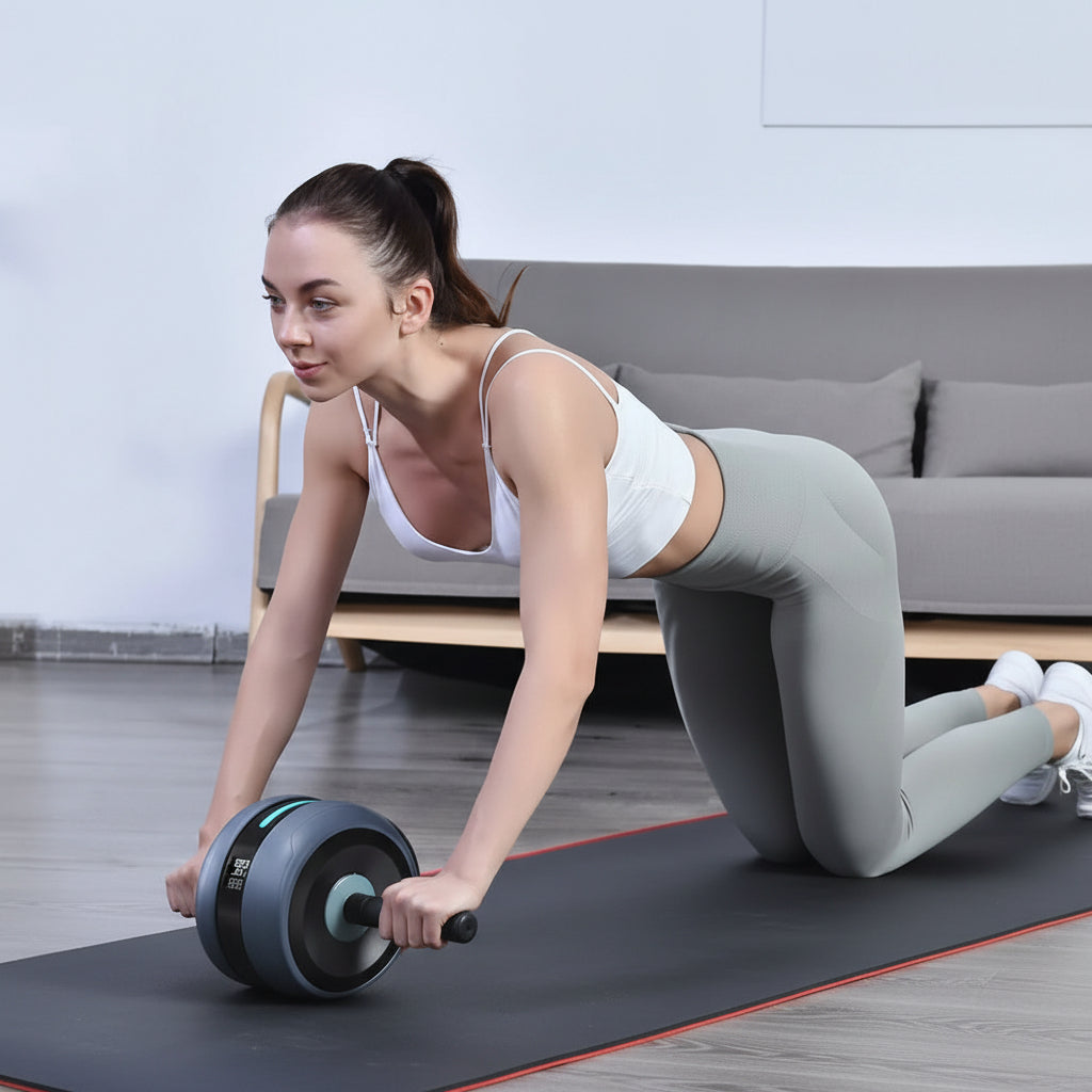 CorePro - Ruota per addominali con rimbalzo e funzione di conteggio per un allenamento efficace del core