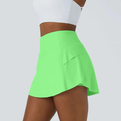DANCEFLOW - Gonna da danza 2-in-1 con pantaloncini integrati e tasca posteriore nascosta