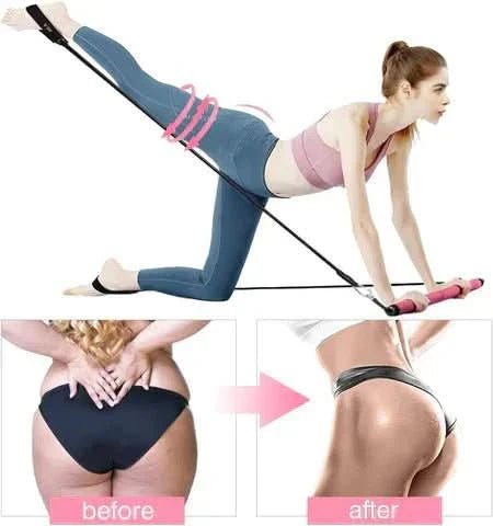 Pilatescore Bar Set - Dispositivo di allenamento Pilates portatile con bande elastiche