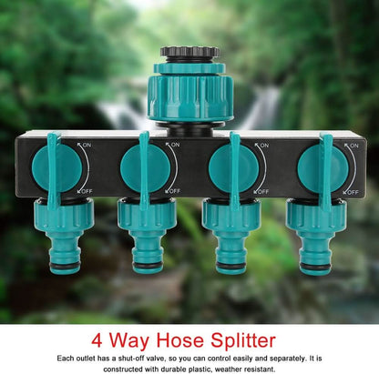 FlowMaster – Ripartitore a 4 vie per tubo da giardino per irrigazione flessibile