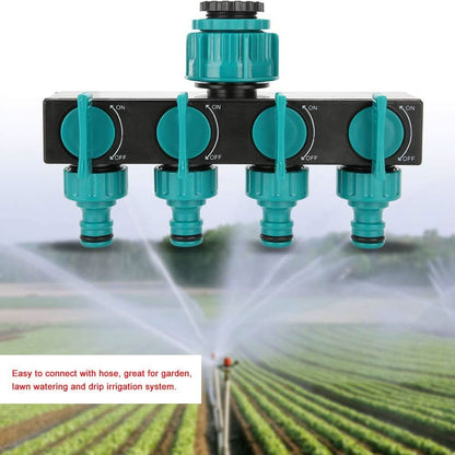 FlowMaster – Ripartitore a 4 vie per tubo da giardino per irrigazione flessibile